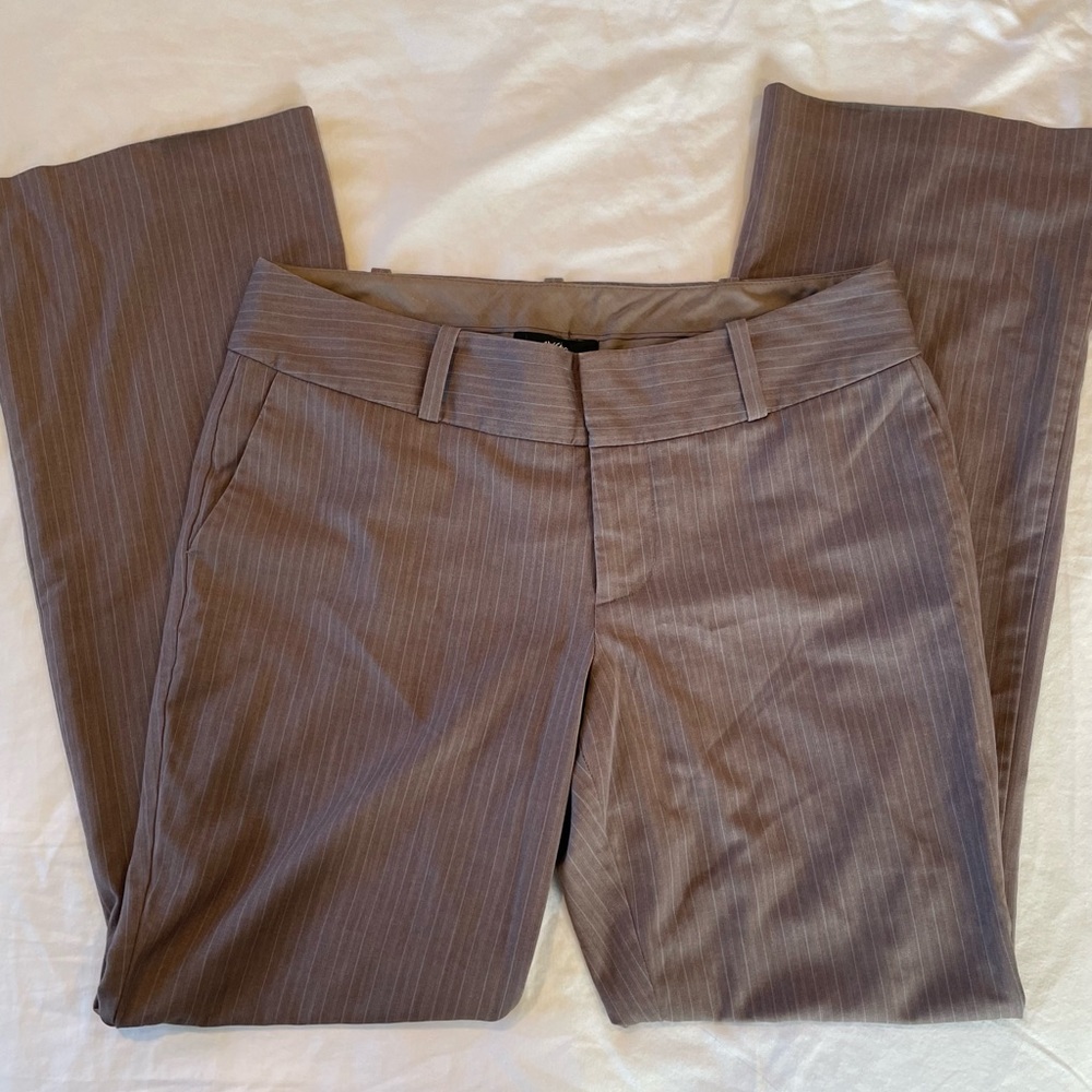 Mossimo Low Rise Beige Pinstripe Flared Pants